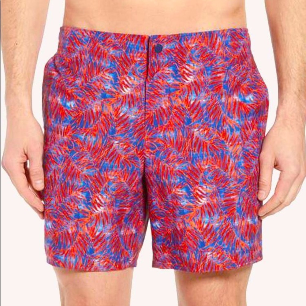 Zachary Prell Avondale Board Short Trunk Red Palm